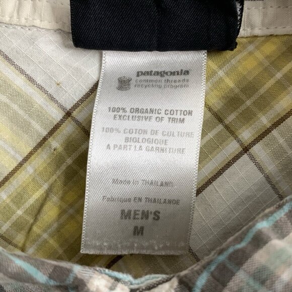 Patagonia Three Trees Shirt Men Medium Short Sleeve Button Up Plaid Pocket - Picture 7 of 11